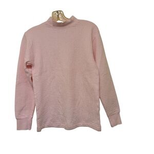 Three Gun Quilted Mock Neck Sweatshirt Womens 95 Long Sleeve Cotton Top READ